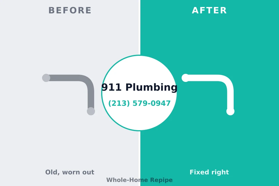 Before and after: plumbing repair Lake Havasu City, AZ